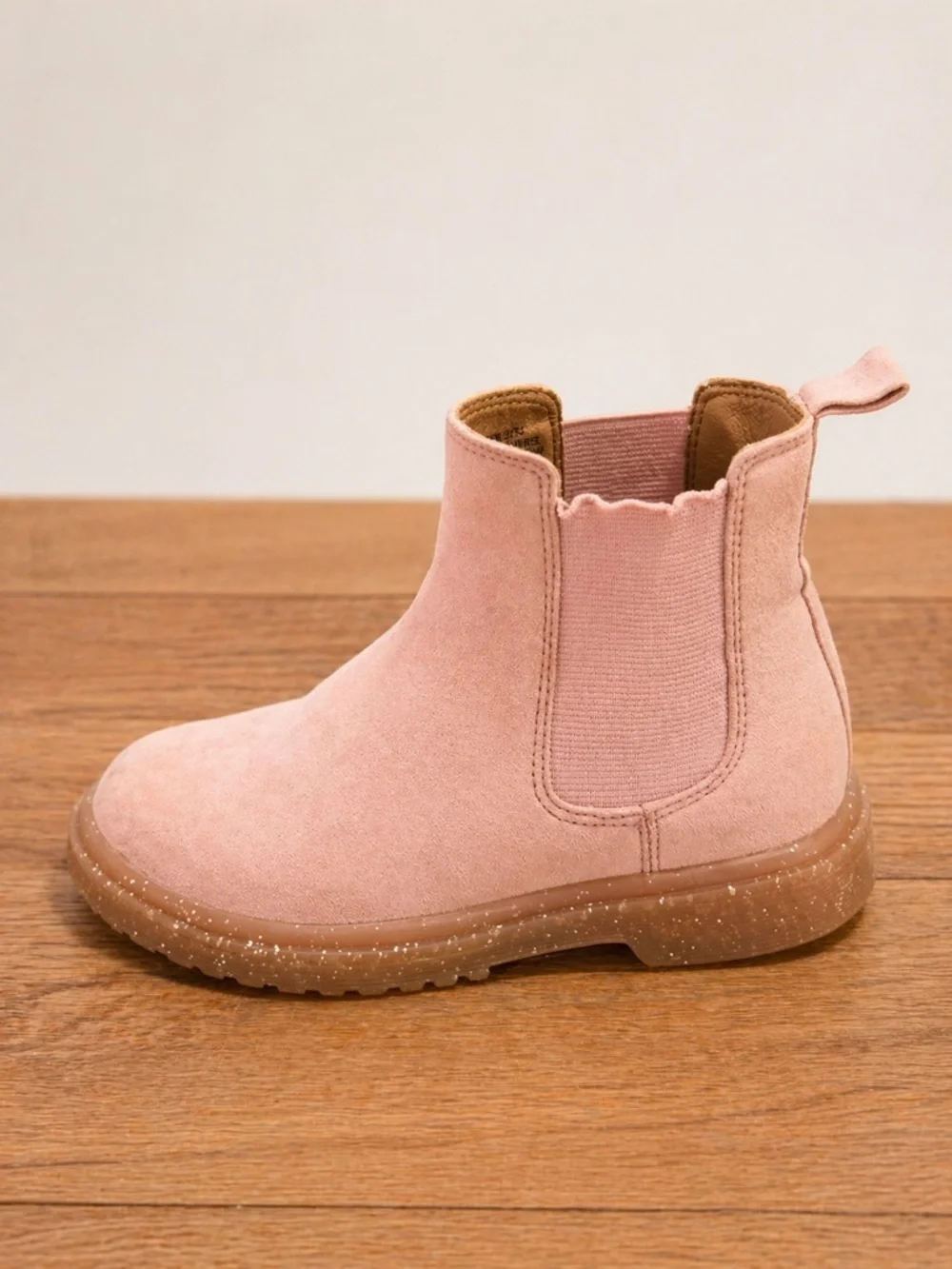 Toddler Pink Chelsea Boots | Glitter Sole | Ankle Booties | Size 9 Kids